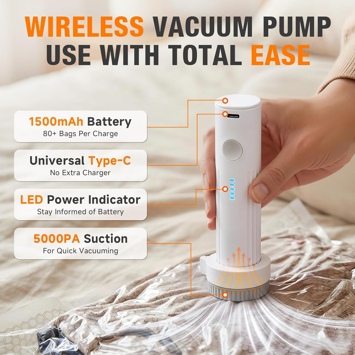 Space Saver Vacuum Storage Bags with Portable Electric Pump, Vacuum Seal Bags for Clothing Travel, Compression Bags for Travel & Home, Clothes, Blankets, Seasonal Storage, 9 Combo (3L/3M/3S)