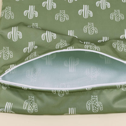 2pcs Wet/Dry BagWaterproof Bag Set for baby | Towels,Diaper,Swim ,Beach,Gym,Wet Clothes,Wet Swimsuit Bag,10.2x14.4 inches(Cactus)