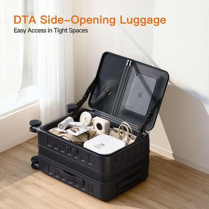 Expandable Lightweight PC Hard Shell Suitcase, 20-inch Carry On Luggage with TSA Lock, 360 Silent Spinner Wheels, Top Opening & Cup Holder - Ideal for Business Travel Suitcase (Ivory)