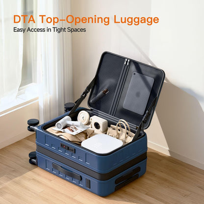 Expandable Lightweight PC Hard Shell Suitcase, 20-inch Carry On Luggage with TSA Lock, 360 Silent Spinner Wheels, Top Opening & Cup Holder - Ideal for Business Travel Suitcase (Ivory)