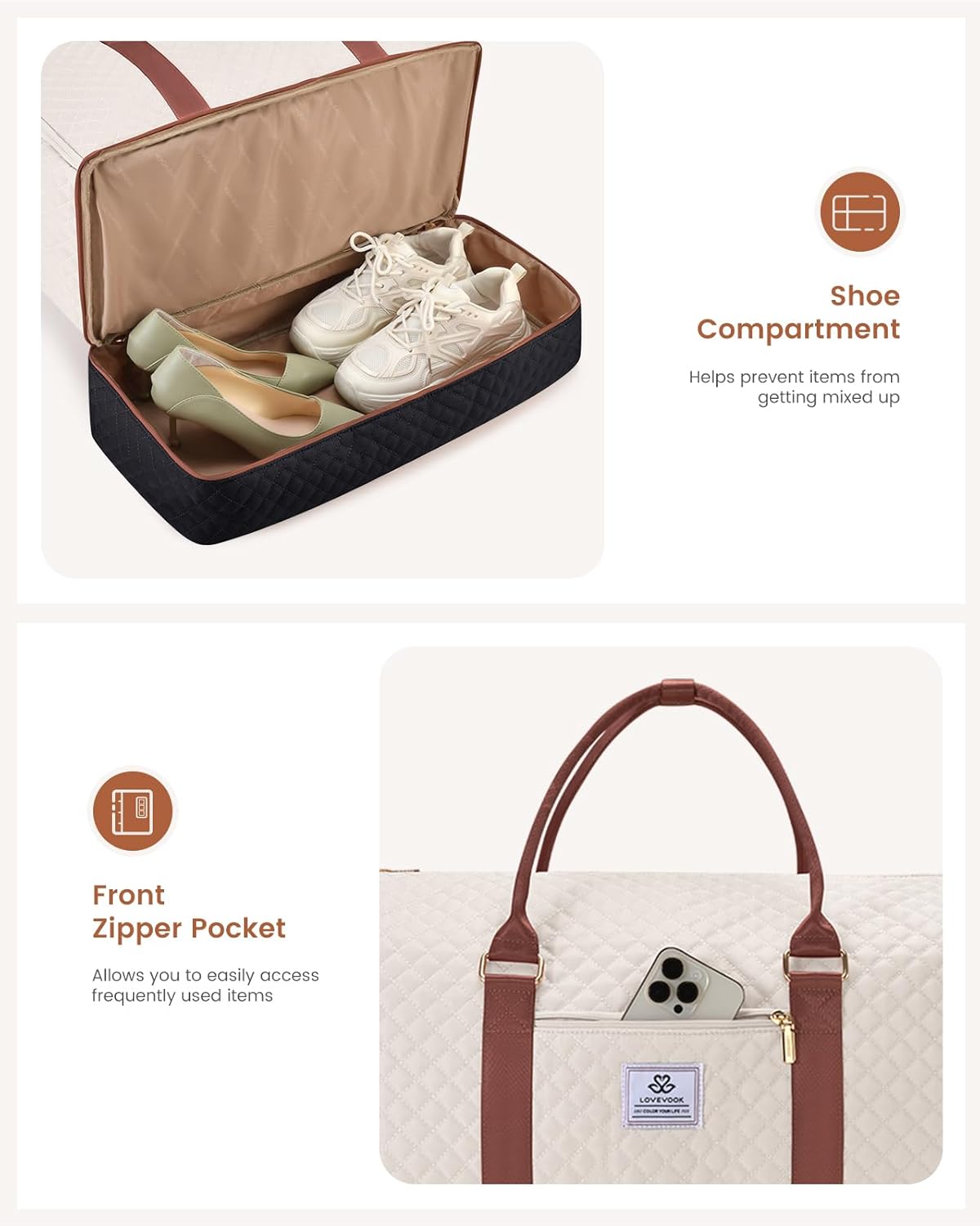 2 in 1 Garment Bag for Women with Shoe Pouch, Convertible Hanging Suit Bag Suitcase, Carry On Travel Duffel Bag with Toiletry Bag, Waterproof Weekender Bag for Business, Trip, Wedding