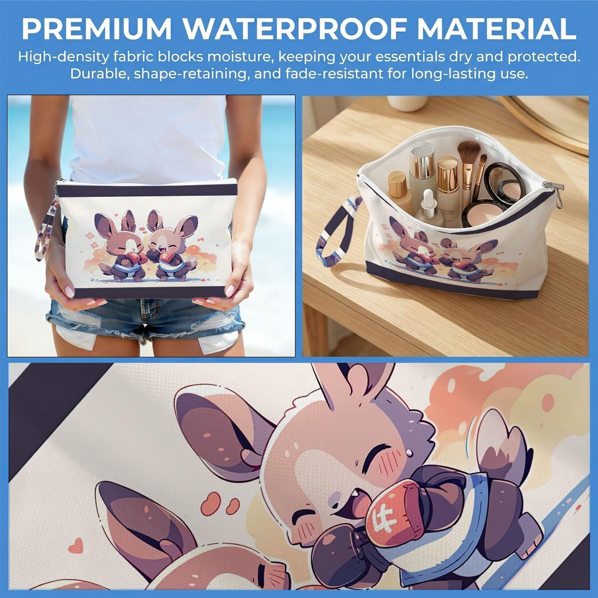 Wet Dry Bag, Waterproof Travel Pouch, Large Zipper Bag For Swimsuits, Diapers, Toiletries, Makeup, Women And Girls Cute Baby Shark