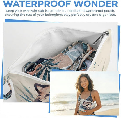 Wet Dry Bag, Waterproof Travel Pouch, Large Zipper Bag For Swimsuits, Diapers, Toiletries, Makeup, Women And Girls Cute Baby Shark