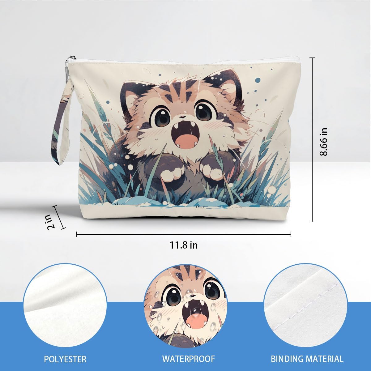 Wet Dry Bag, Waterproof Travel Pouch, Large Zipper Bag For Swimsuits, Diapers, Toiletries, Makeup, Women And Girls Cute Baby Shark