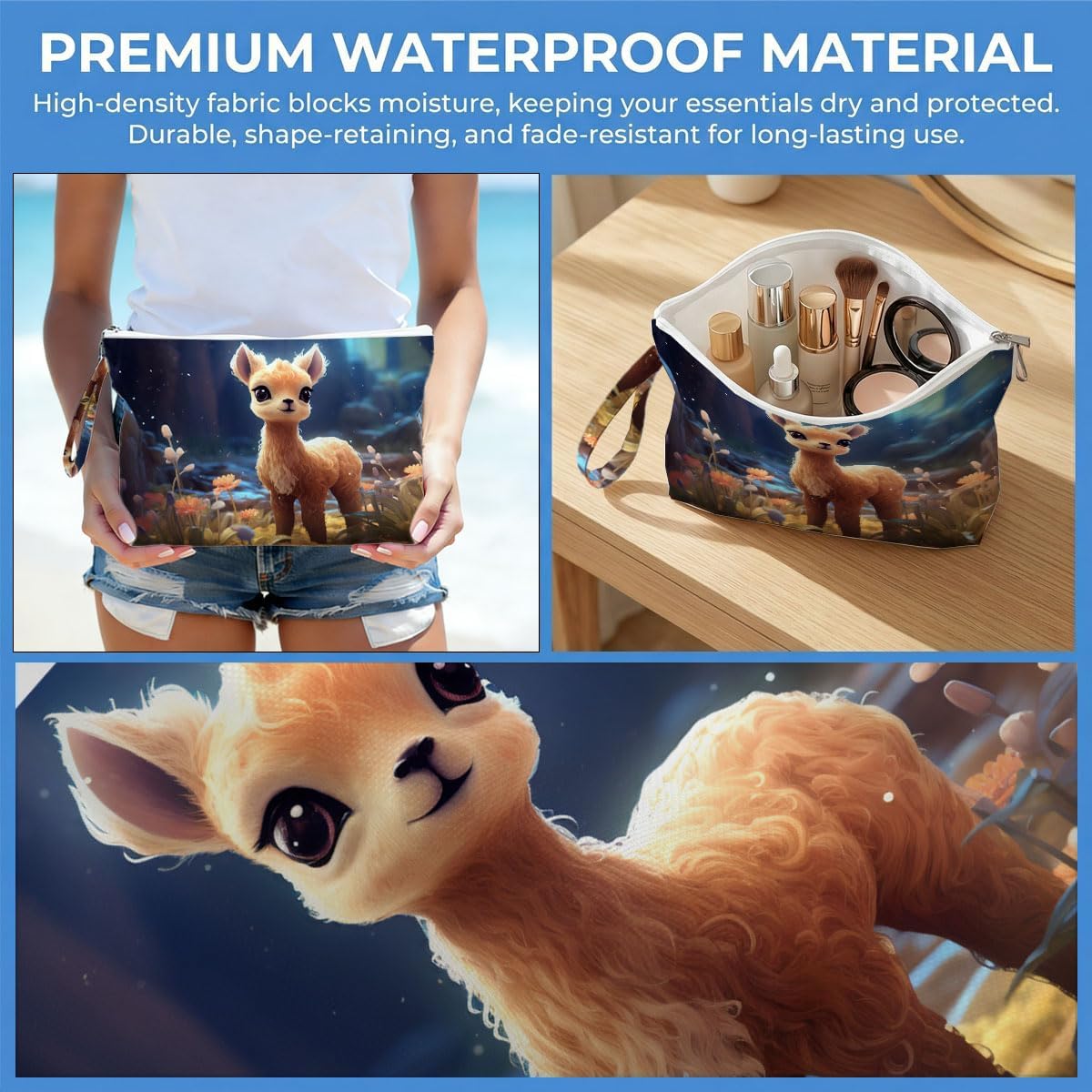 Wet Dry Bag, Waterproof Travel Pouch, Large Zipper Bag For Swimsuits, Diapers, Toiletries, Makeup, Women And Girls Cute Baby Shark