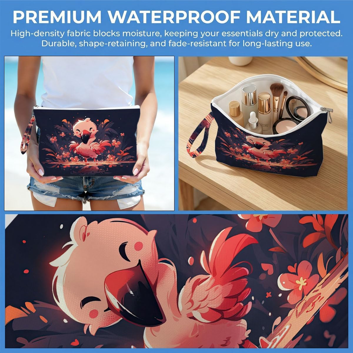 Wet Dry Bag, Waterproof Travel Pouch, Large Zipper Bag For Swimsuits, Diapers, Toiletries, Makeup, Women And Girls Cute Baby Shark