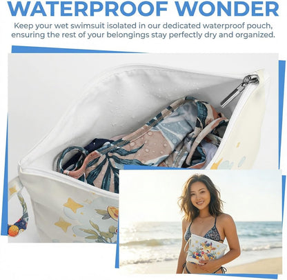 Wet Dry Bag, Waterproof Travel Pouch, Large Zipper Bag For Swimsuits, Diapers, Toiletries, Makeup, Women And Girls Cute Baby Shark