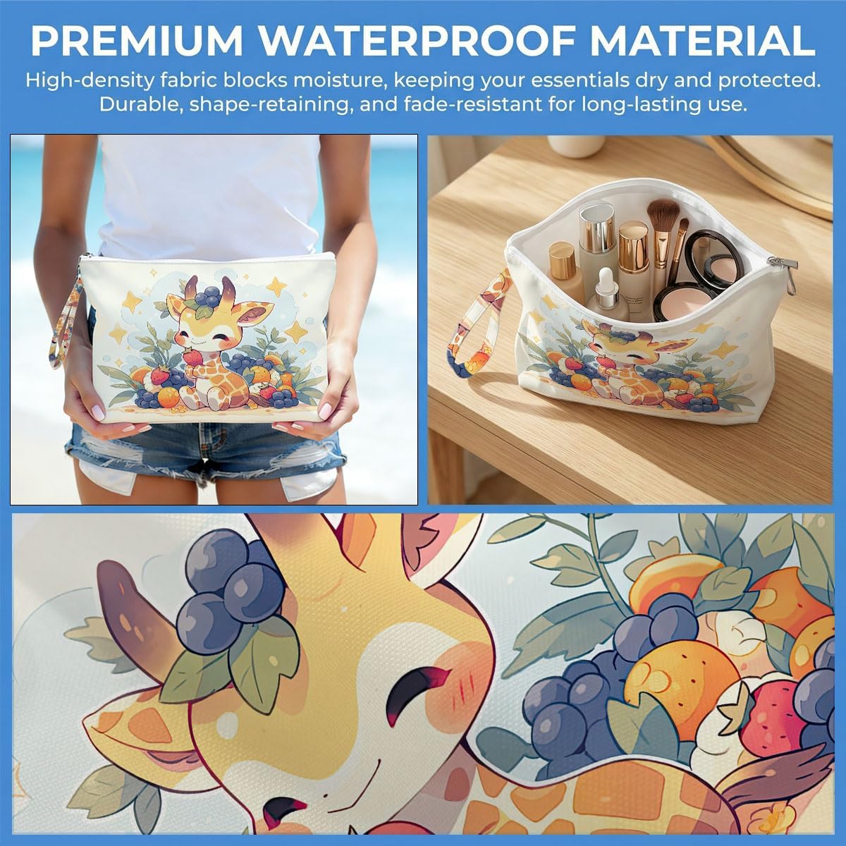 Wet Dry Bag, Waterproof Travel Pouch, Large Zipper Bag For Swimsuits, Diapers, Toiletries, Makeup, Women And Girls Cute Baby Shark
