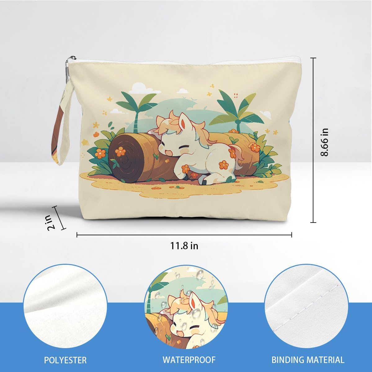 Wet Dry Bag, Waterproof Travel Pouch, Large Zipper Bag For Swimsuits, Diapers, Toiletries, Makeup, Women And Girls Cute Baby Shark