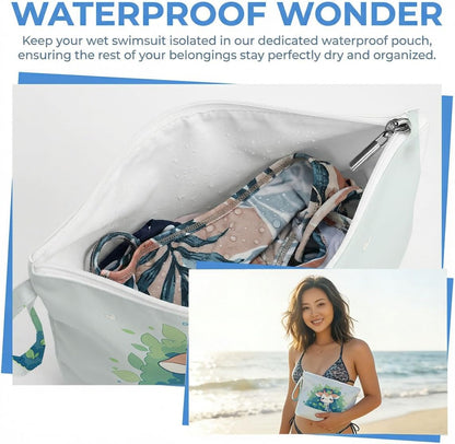 Wet Dry Bag, Waterproof Travel Pouch, Large Zipper Bag For Swimsuits, Diapers, Toiletries, Makeup, Women And Girls Cute Baby Shark