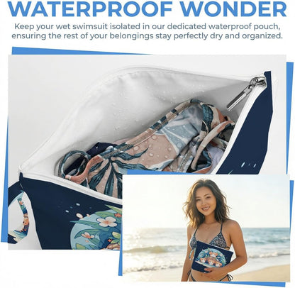 Wet Dry Bag, Waterproof Travel Pouch, Large Zipper Bag For Swimsuits, Diapers, Toiletries, Makeup, Women And Girls Cute Baby Shark