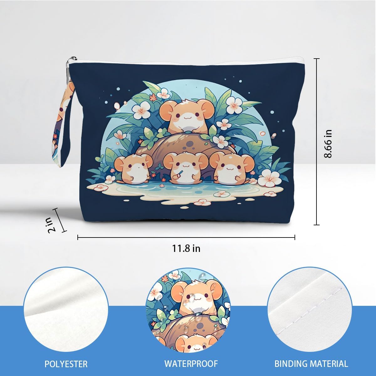 Wet Dry Bag, Waterproof Travel Pouch, Large Zipper Bag For Swimsuits, Diapers, Toiletries, Makeup, Women And Girls Cute Baby Shark