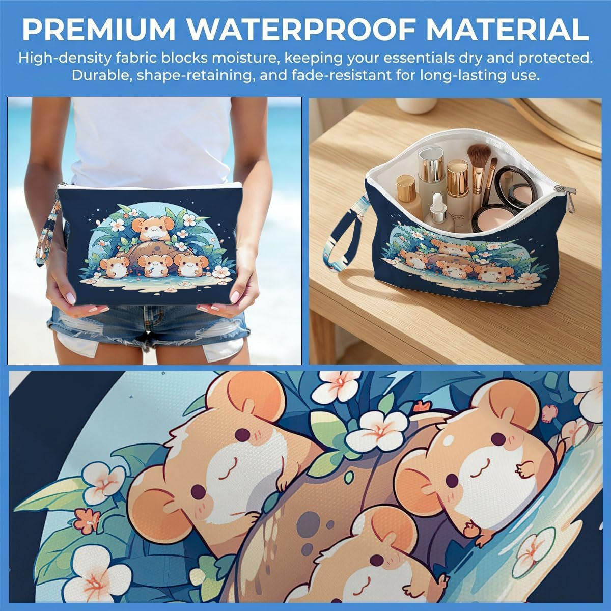 Wet Dry Bag, Waterproof Travel Pouch, Large Zipper Bag For Swimsuits, Diapers, Toiletries, Makeup, Women And Girls Cute Baby Shark