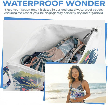 Wet Dry Bag, Waterproof Travel Pouch, Large Zipper Bag For Swimsuits, Diapers, Toiletries, Makeup, Women And Girls Cute Baby Shark