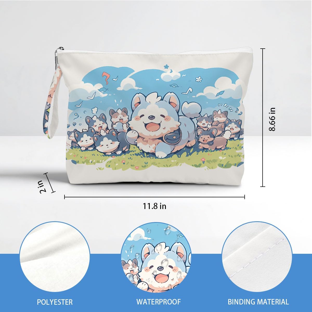 Wet Dry Bag, Waterproof Travel Pouch, Large Zipper Bag For Swimsuits, Diapers, Toiletries, Makeup, Women And Girls Cute Baby Shark