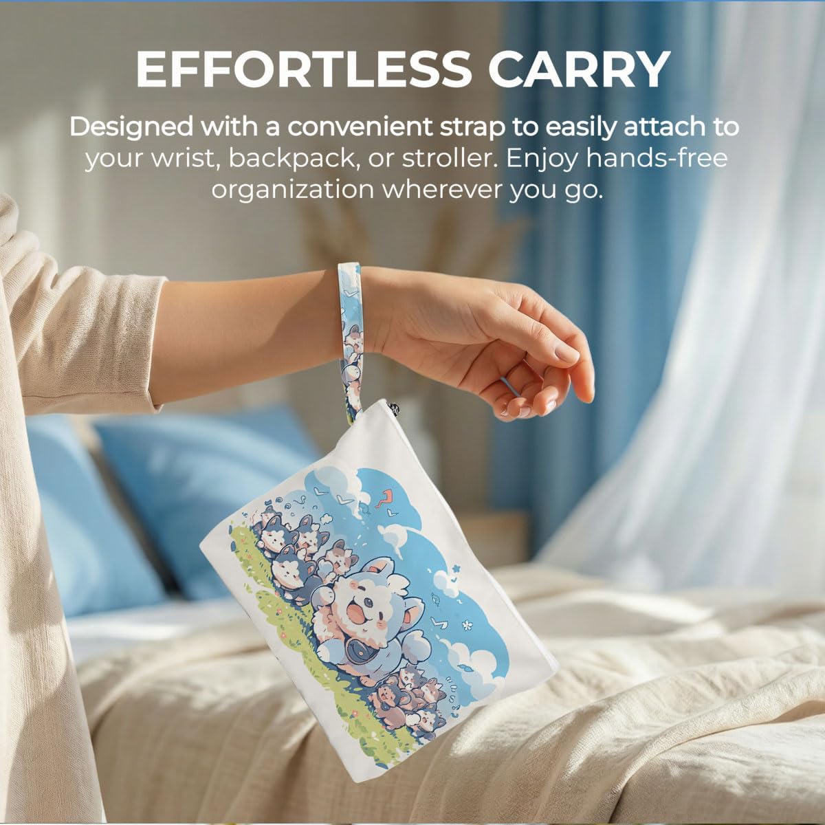 Wet Dry Bag, Waterproof Travel Pouch, Large Zipper Bag For Swimsuits, Diapers, Toiletries, Makeup, Women And Girls Cute Baby Shark