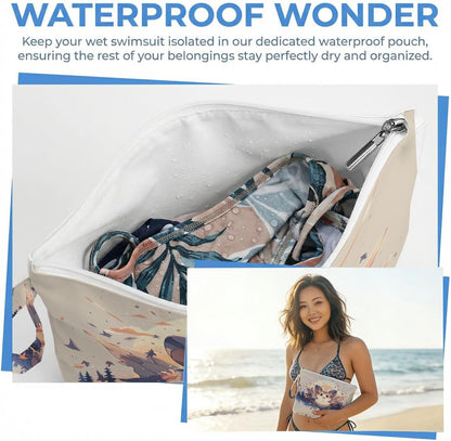 Wet Dry Bag, Waterproof Travel Pouch, Large Zipper Bag For Swimsuits, Diapers, Toiletries, Makeup, Women And Girls Cute Baby Shark