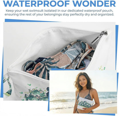 Wet Dry Bag, Waterproof Travel Pouch, Large Zipper Bag For Swimsuits, Diapers, Toiletries, Makeup, Women And Girls Cute Baby Shark