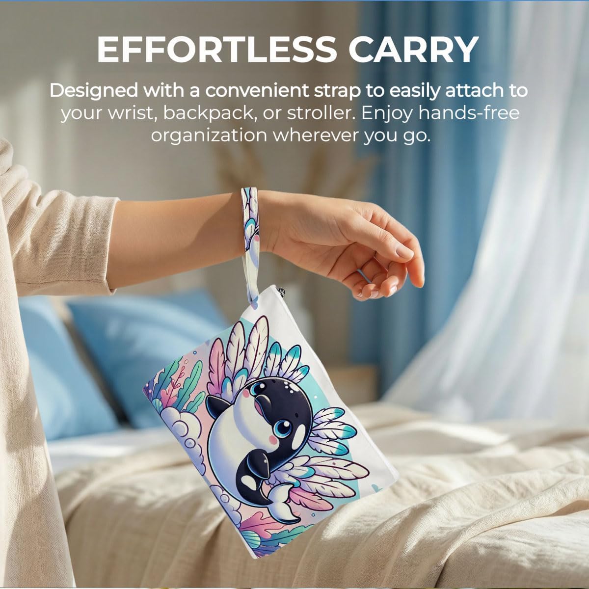 Wet Dry Bag, Waterproof Travel Pouch, Large Zipper Bag For Swimsuits, Diapers, Toiletries, Makeup, Women And Girls Cute Baby Shark