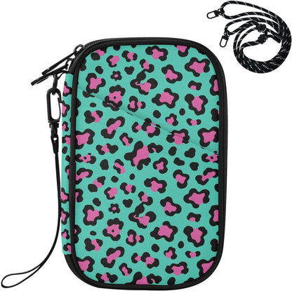 Travel Doc Organizer 21×14×3 CM | Polyester Oxford Sturdy Shape Multi-Way Carry for Adults Travel Teal Spots