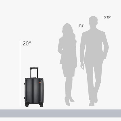 Hulsin 20 Inch Carry on Luggage,Airline Approved 22x14x9 Hard Shell Carry on Suitcase with 360° Spinner Wheels,TSA Lock and Lightweight Hardside Carry-on Luggage for Travel (Black, 20 Inch)