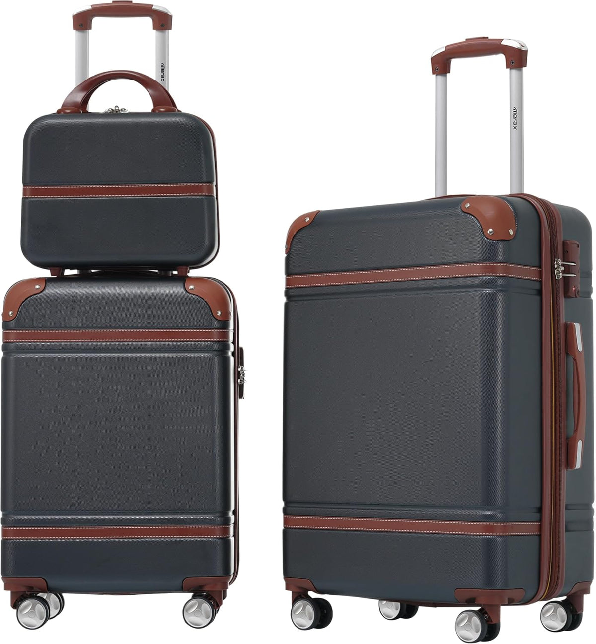 Hardshell Luggage Set, Travel Suitcase Set | Carry on suitcase,Travel luggage set with double spinner wheels and lock.14" 20" 24" 28"+Duffel Bag+Toiletry Bag - Colors A