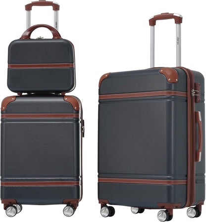 Hardshell Luggage Set, Travel Suitcase Set | Carry on suitcase,Travel luggage set with double spinner wheels and lock.14" 20" 24" 28"+Duffel Bag+Toiletry Bag - Colors A