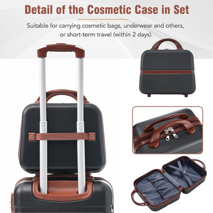Hardshell Luggage Set, Travel Suitcase Set | Carry on suitcase,Travel luggage set with double spinner wheels and lock.14" 20" 24" 28"+Duffel Bag+Toiletry Bag - Colors A