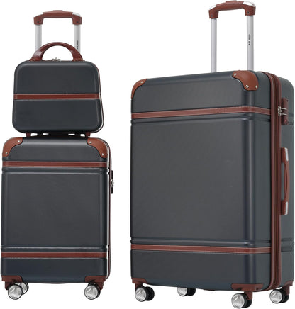 Hardshell Luggage Set, Travel Suitcase Set | Carry on suitcase,Travel luggage set with double spinner wheels and lock.14" 20" 24" 28"+Duffel Bag+Toiletry Bag - Colors A