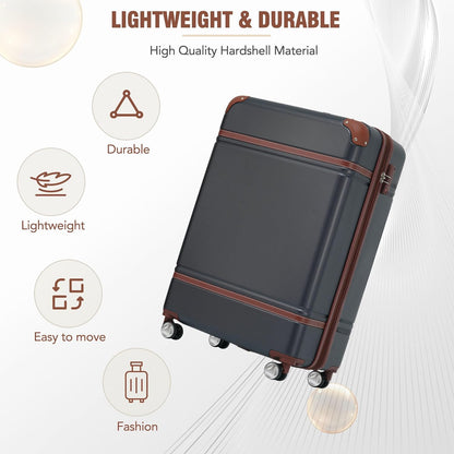 Hardshell Luggage Set, Travel Suitcase Set | Carry on suitcase,Travel luggage set with double spinner wheels and lock.14" 20" 24" 28"+Duffel Bag+Toiletry Bag - Colors A