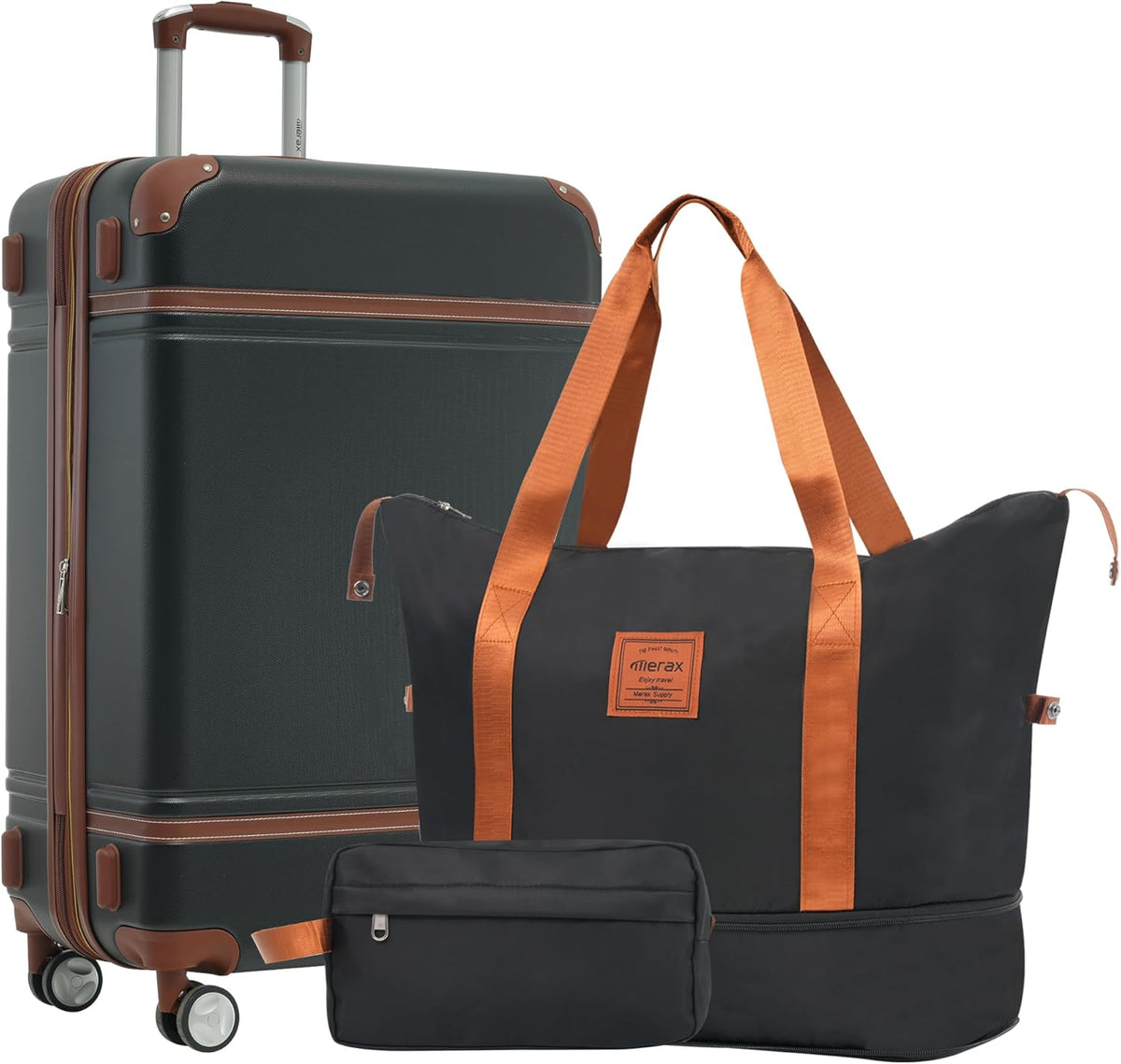 Hardshell Luggage Set, Travel Suitcase Set | Carry on suitcase,Travel luggage set with double spinner wheels and lock.14" 20" 24" 28"+Duffel Bag+Toiletry Bag - Colors A