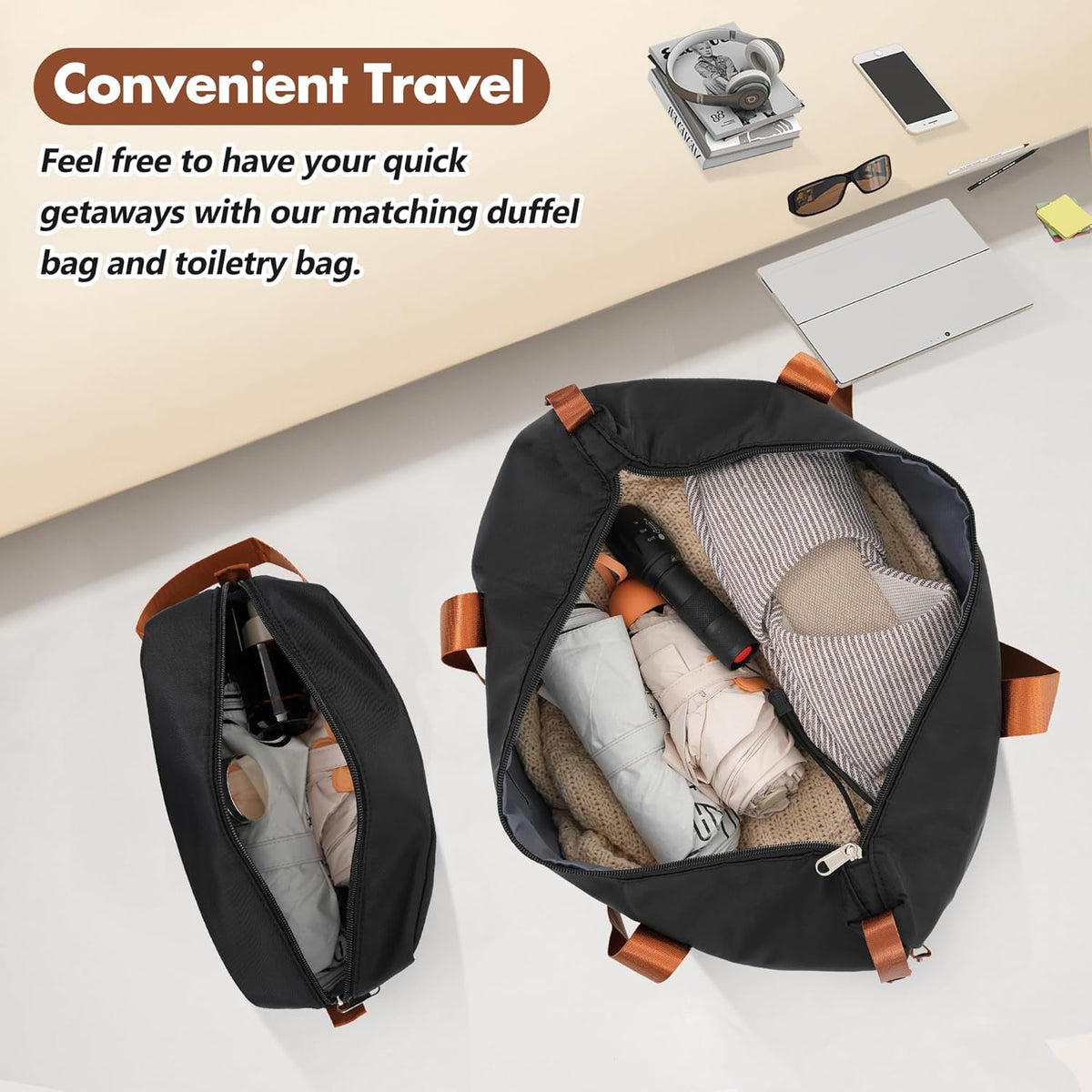 Hardshell Luggage Set, Travel Suitcase Set | Carry on suitcase,Travel luggage set with double spinner wheels and lock.14" 20" 24" 28"+Duffel Bag+Toiletry Bag - Colors A
