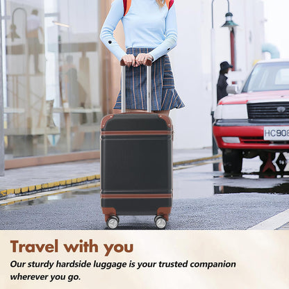 Hardshell Luggage Set, Travel Suitcase Set | Carry on suitcase,Travel luggage set with double spinner wheels and lock.14" 20" 24" 28"+Duffel Bag+Toiletry Bag - Colors A