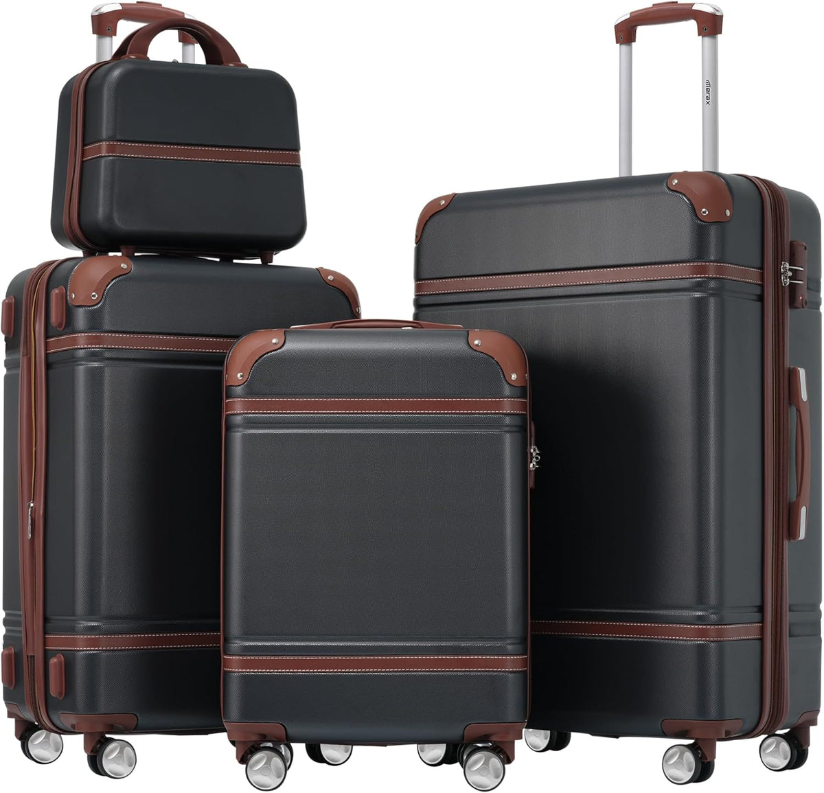 Hardshell Luggage Set, Travel Suitcase Set | Carry on suitcase,Travel luggage set with double spinner wheels and lock.14" 20" 24" 28"+Duffel Bag+Toiletry Bag - Colors A