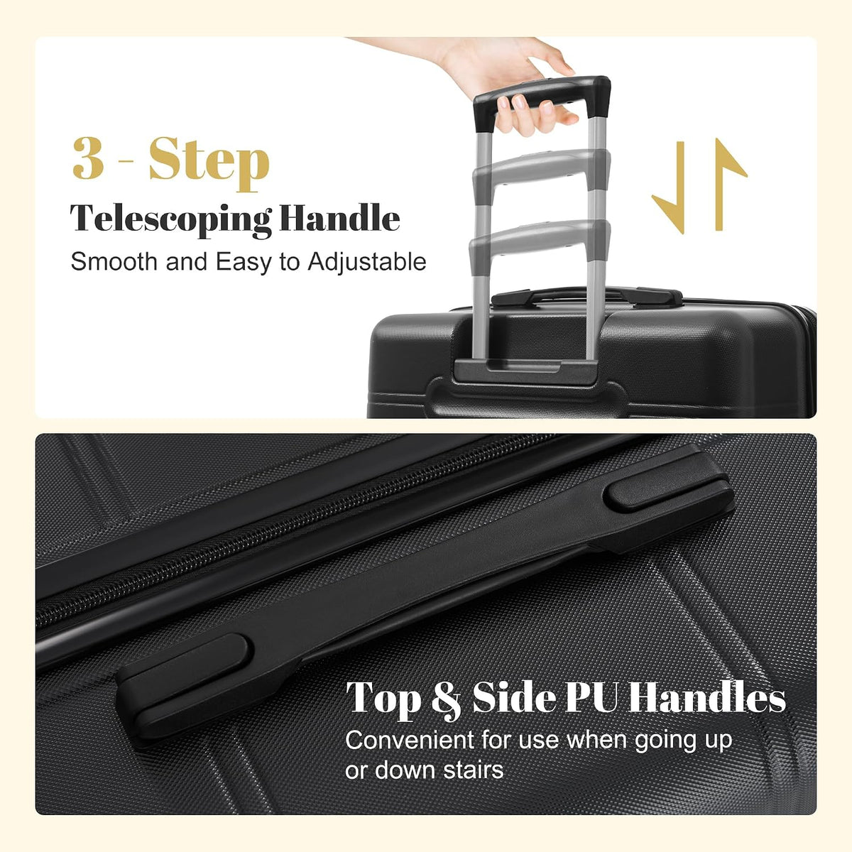 Hardshell Luggage Set, Travel Suitcase Set | Carry on suitcase,Travel luggage set with double spinner wheels and lock.14" 20" 24" 28"+Duffel Bag+Toiletry Bag - Colors A