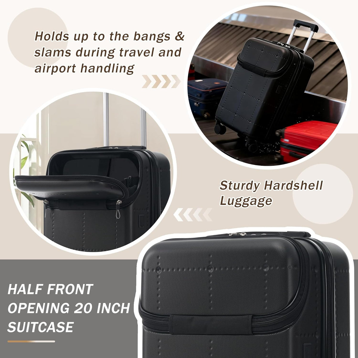 Hardshell Luggage Set, Travel Suitcase Set | Carry on suitcase,Travel luggage set with double spinner wheels and lock.14" 20" 24" 28"+Duffel Bag+Toiletry Bag - Colors A