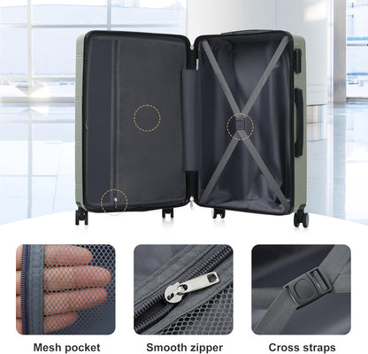 Hardshell Luggage Set, Travel Suitcase Set | Carry on suitcase,Travel luggage set with double spinner wheels and lock.14" 20" 24" 28"+Duffel Bag+Toiletry Bag - Colors A