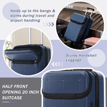 Hardshell Luggage Set, Travel Suitcase Set | Carry on suitcase,Travel luggage set with double spinner wheels and lock.14" 20" 24" 28"+Duffel Bag+Toiletry Bag - Colors A