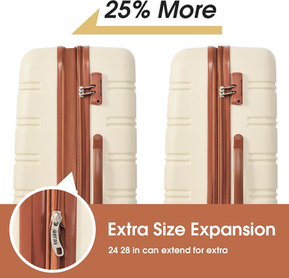 Hardshell Luggage Set, Travel Suitcase Set | Carry on suitcase,Travel luggage set with double spinner wheels and lock.14" 20" 24" 28"+Duffel Bag+Toiletry Bag - Colors A