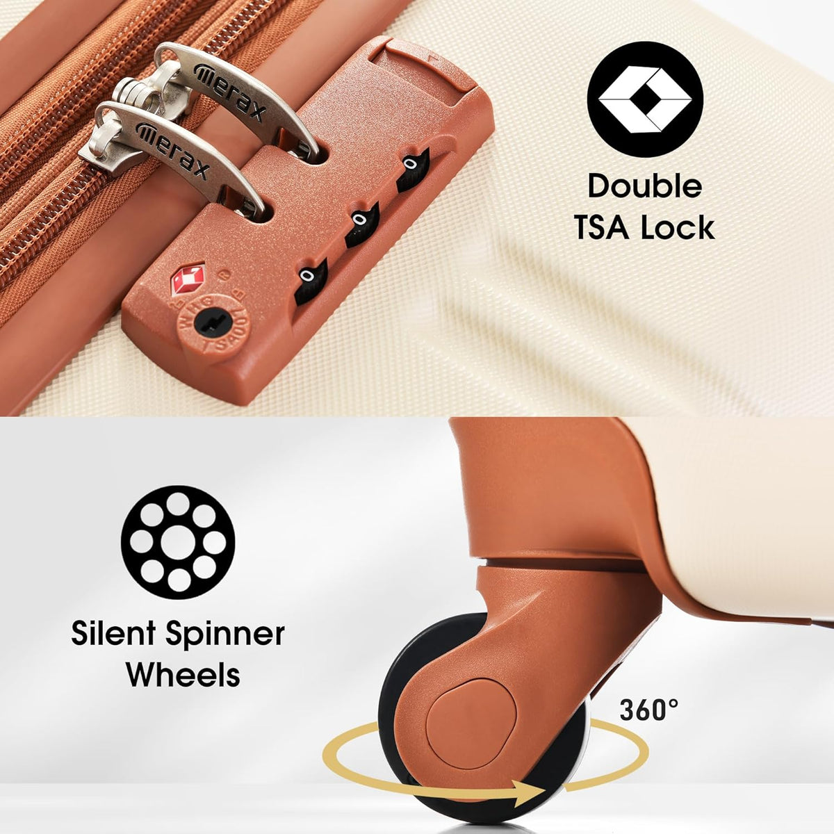 Hardshell Luggage Set, Travel Suitcase Set | Carry on suitcase,Travel luggage set with double spinner wheels and lock.14" 20" 24" 28"+Duffel Bag+Toiletry Bag - Colors A