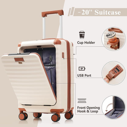 Hardshell Luggage Set, Travel Suitcase Set | Carry on suitcase,Travel luggage set with double spinner wheels and lock.14" 20" 24" 28"+Duffel Bag+Toiletry Bag - Colors A