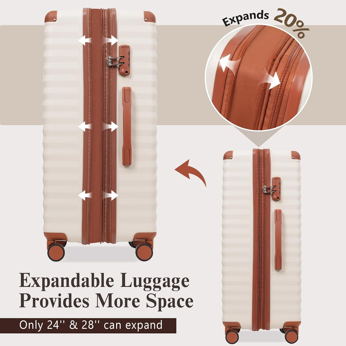 Hardshell Luggage Set, Travel Suitcase Set | Carry on suitcase,Travel luggage set with double spinner wheels and lock.14" 20" 24" 28"+Duffel Bag+Toiletry Bag - Colors A