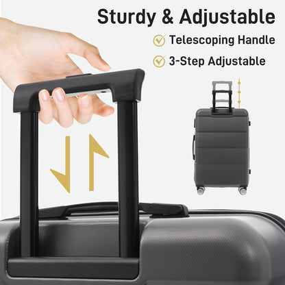 Hardshell Luggage Set, Travel Suitcase Set | Carry on suitcase,Travel luggage set with double spinner wheels and lock.14" 20" 24" 28"+Duffel Bag+Toiletry Bag - Colors A