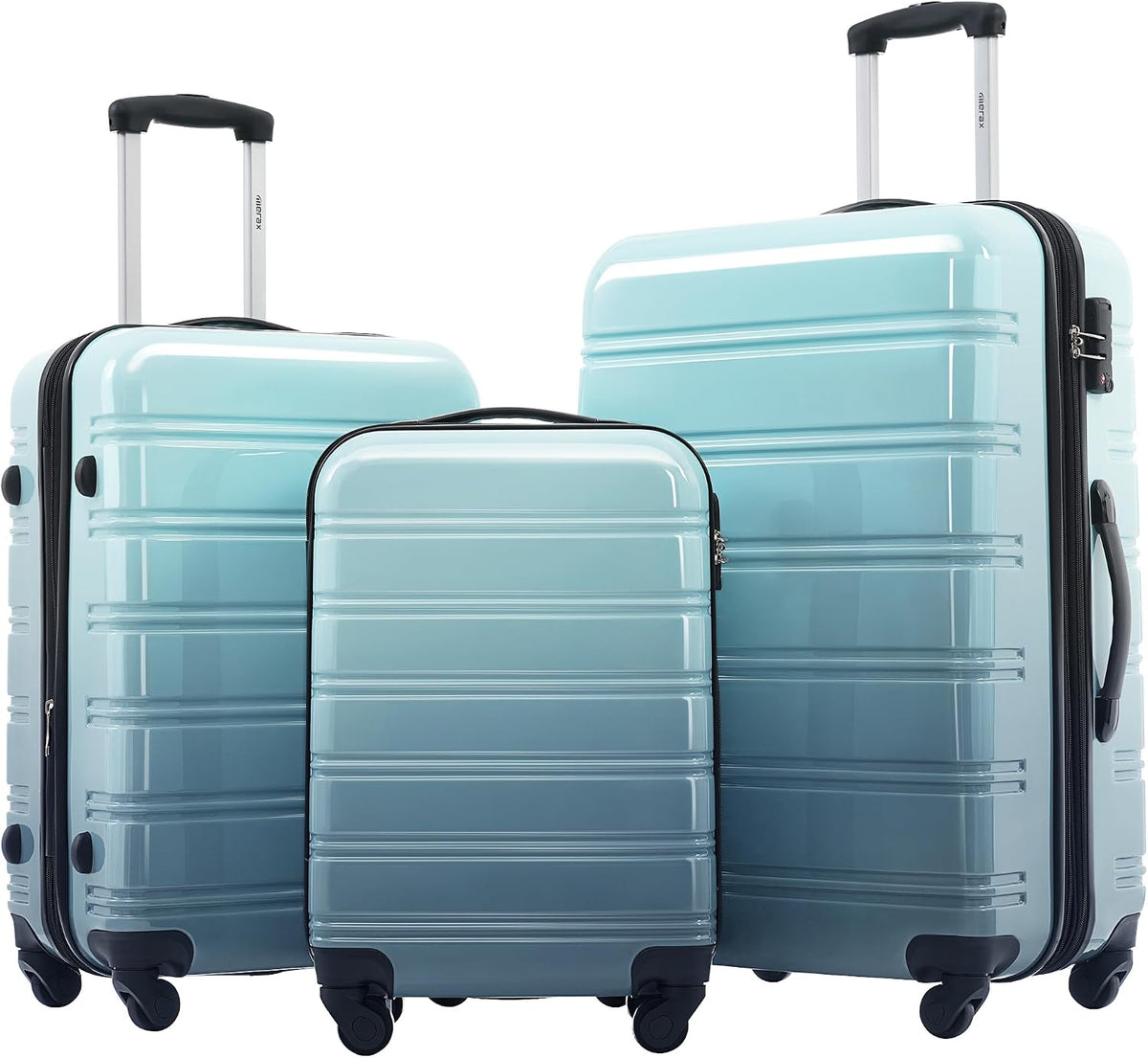 Hardshell Luggage Set, Travel Suitcase Set | Carry on suitcase,Travel luggage set with double spinner wheels and lock.14" 20" 24" 28"+Duffel Bag+Toiletry Bag - Colors A