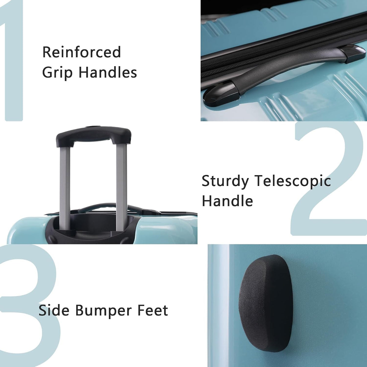 Hardshell Luggage Set, Travel Suitcase Set | Carry on suitcase,Travel luggage set with double spinner wheels and lock.14" 20" 24" 28"+Duffel Bag+Toiletry Bag - Colors A
