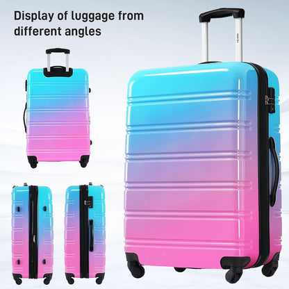 Hardshell Luggage Set, Travel Suitcase Set | Carry on suitcase,Travel luggage set with double spinner wheels and lock.14" 20" 24" 28"+Duffel Bag+Toiletry Bag - Colors A