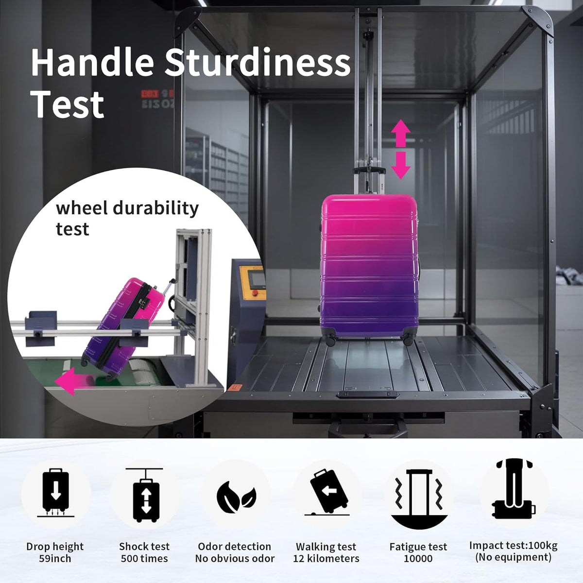 Hardshell Luggage Set, Travel Suitcase Set | Carry on suitcase,Travel luggage set with double spinner wheels and lock.14" 20" 24" 28"+Duffel Bag+Toiletry Bag - Colors A
