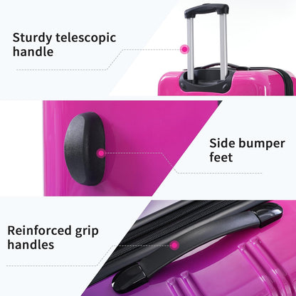 Hardshell Luggage Set, Travel Suitcase Set | Carry on suitcase,Travel luggage set with double spinner wheels and lock.14" 20" 24" 28"+Duffel Bag+Toiletry Bag - Colors A