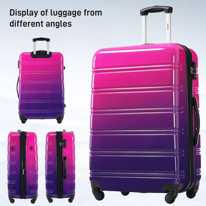 Hardshell Luggage Set, Travel Suitcase Set | Carry on suitcase,Travel luggage set with double spinner wheels and lock.14" 20" 24" 28"+Duffel Bag+Toiletry Bag - Colors A