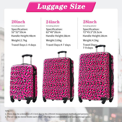Hardshell Luggage Set, Travel Suitcase Set | Carry on suitcase,Travel luggage set with double spinner wheels and lock.14" 20" 24" 28"+Duffel Bag+Toiletry Bag - Colors A